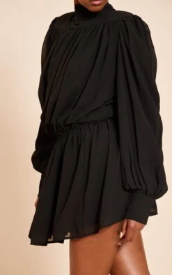 Black Structured Chiffon Long Sleeve Shift Dress -Pretty Little Thing Shop 1fbf170020bcc9f41d8fa6554e271f0cfe13fb1d CNO1458 4 black structured chiffon long sleeve shift dress