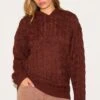 Prettylittlething Chocolate Cable Knit Oversized Hoodie -Pretty Little Thing Shop 1fcd8e831d32fa34f6dd232af64b8e6b21a94889 CNJ2096 1 chocolate cable knit oversized hoodie