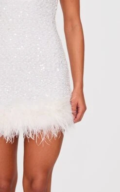 Prettylittlething White Sequin Scoop Neck Feather Hem Shift Dress 8 Prettylittlething White Sequin Scoop Neck Feather Hem Shift Dress -Pretty Little Thing Shop 20734cb752f7dbb46c5c48f8665d124c06052ceb cnl0285 4