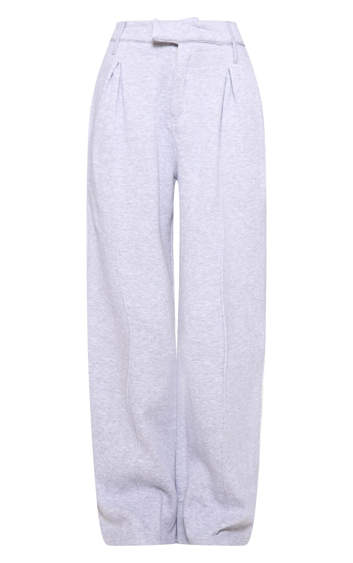 Prettylittlething Grey Marl Pintuck Fleeceback Tailored Sweatpants 5 Prettylittlething Grey Marl Pintuck Fleeceback Tailored Sweatpants - Image 5