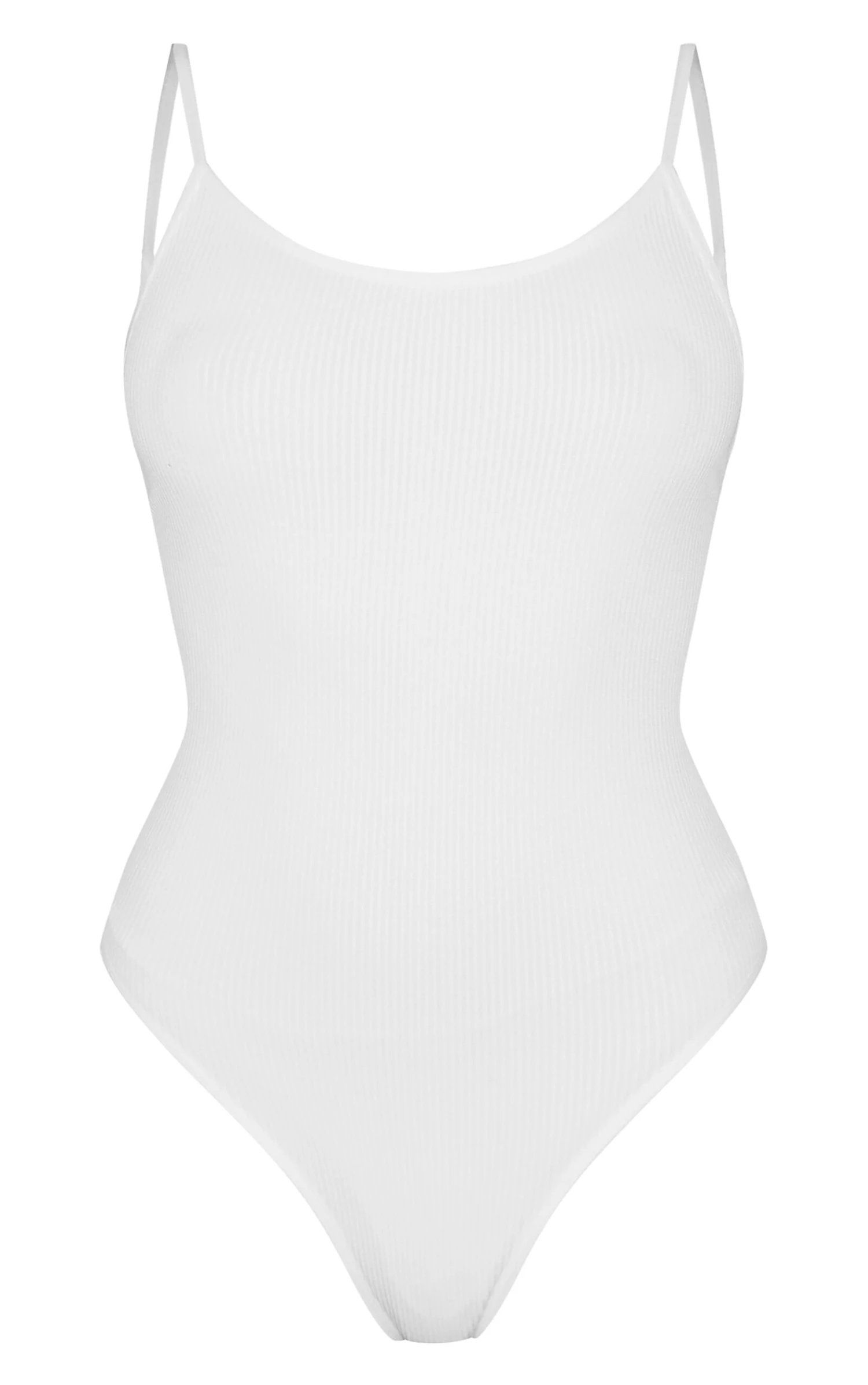 Prettylittlething White Seamless Rib Lingerie Bodysuit 5 Prettylittlething White Seamless Rib Lingerie Bodysuit - Image 5