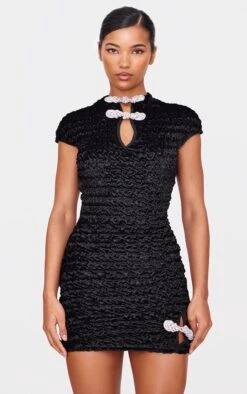 Prettylittlething Black Textured Satin Bow Detail Mini Dress -Pretty Little Thing Shop 215e69a5301a4b1f9435fe2f0b5643a89556ee3e cnk6878 3