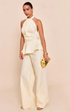 Prettylittlething Lemon Woven Peplum Hem Jumpsuit -Pretty Little Thing Shop 2191c63471ca339a350afbe915e43caa5e6f009a CNN5511 3 lemon woven peplum hem jumpsuit