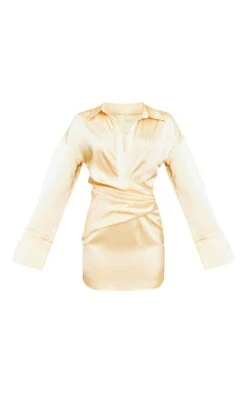 Prettylittlething Butter Yellow Premium Satin Bell Sleeve Shirt Dress -Pretty Little Thing Shop 21c4cba223178cdd43e0182fdc9564591ebca32e CNN4922 5 butter yellow premium satin bell sleeve shirt dress