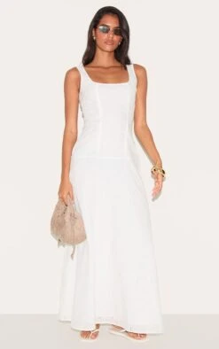 Prettylittlething White Broderie Corset Midaxi Dress -Pretty Little Thing Shop 21e77d280c7410ff543be9716cbf3c5ae5fe66f5 CNM3560 3 white broderie corset midaxi dress