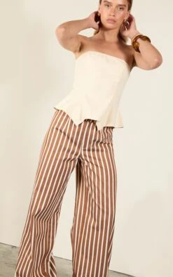 Prettylittlething Chestnut Cotton Striped Straight Leg Pants 7 Prettylittlething Chestnut Cotton Striped Straight Leg Pants -Pretty Little Thing Shop 221095f32f825d9f638c9dc258fa82b0c9eed696 CNM5328 3 chestnut cotton striped straight leg trousers