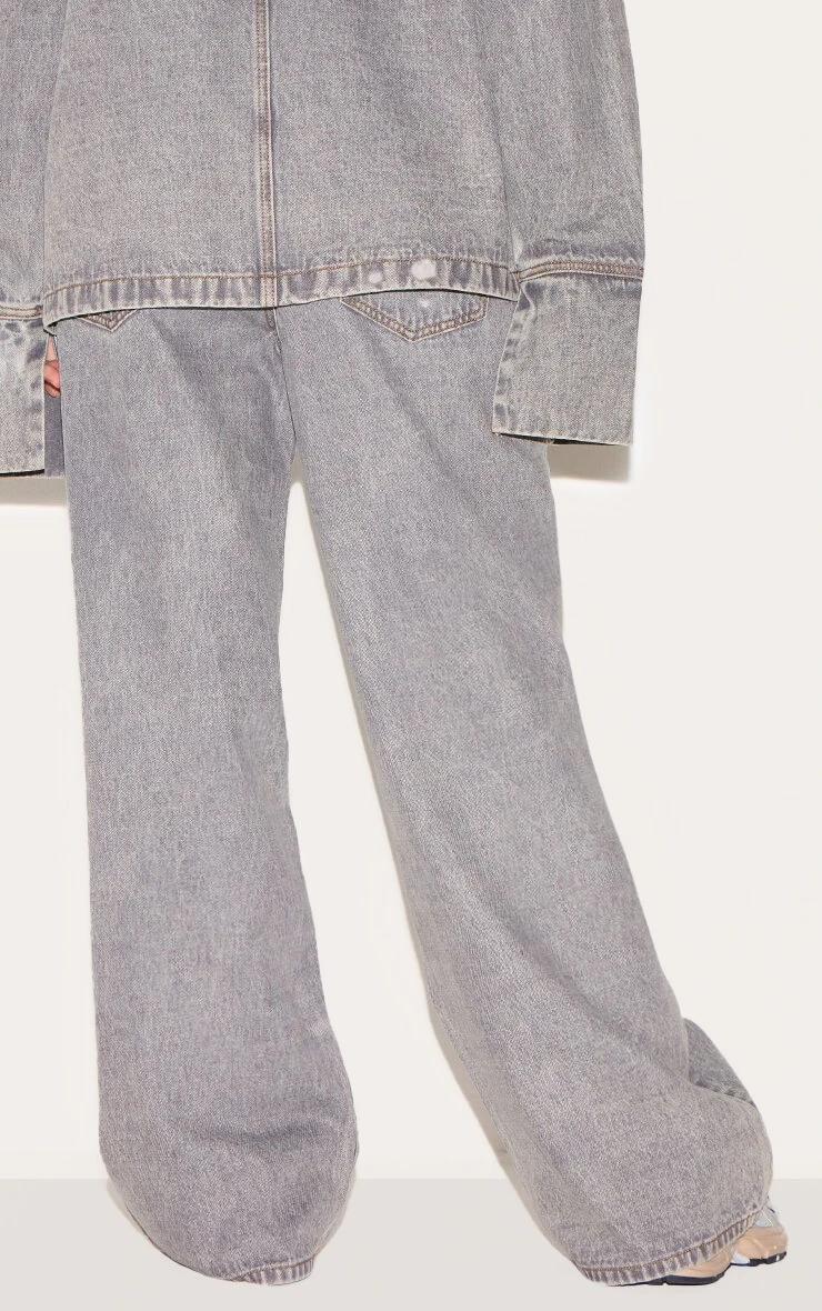 Prettylittlething Grey Slouchy Wide Leg Style Jean 3 Prettylittlething Grey Slouchy Wide Leg Style Jean - Image 3