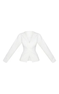 Cream Tailored Cinched Waist Asymmetric Blazer -Pretty Little Thing Shop 2251c844cef4384be4369540885bc06947016116 CNO1930 5 cream tailored cinched waist asymmetric blazer