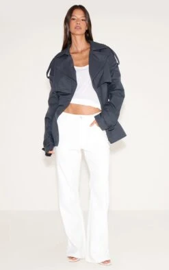 Prettylittlething Charcoal Cropped Belted Trench Coat -Pretty Little Thing Shop 226546bec288963f1aaa5e52bbf3fc99a47472e9 CNN2523 3 charcoal cropped belted trench coat