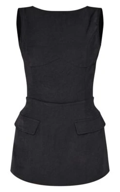 Prettylittlething Black Woven Pocket Detail Sleeveless Skort Romper -Pretty Little Thing Shop 2275f6bcd99a9cf5948491e1e6b168b9237baaff cnl0496 5