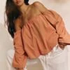 Prettylittlething Apricot Peach Skin Floaty Bardot Top -Pretty Little Thing Shop 22a7c0d14abc5eed91a6ce75415131e978d9aaf2 CNN0334 1 apricot peach skin floaty bardot top