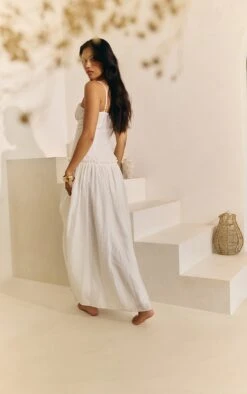 Prettylittlething White Ruched Bust Drop Waist Maxi Dress -Pretty Little Thing Shop 22ba9823cc395c047467fec10ce123c7995f1ee7 CNM7496 2 white ruched bust drop waist maxi dress