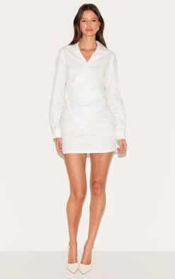 Prettylittlething White Woven Asymmetric Pearl Detail Shirt Dress 7 Prettylittlething White Woven Asymmetric Pearl Detail Shirt Dress -Pretty Little Thing Shop 22eed467a6c8d5853e6a034bcaee327fc4c1d654 CNM1588 3 white woven asymmetric pearl detail shirt dress