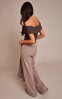 Prettylittlething Mushroom Brushed Wrap Detail Straight Leg Pants -Pretty Little Thing Shop 2348835c9921c5f85139d7e69d86c1c10167841c CNO5786 3 mushroom brushed wrap detail straight leg trousers