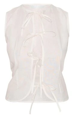Prettylittlething White Lightweight Woven Tie Front Vest -Pretty Little Thing Shop 2372d603a01f50b1e9eca3f60b71b605339d5988 CNM3664 5 white lightweight woven tie front waistcoat