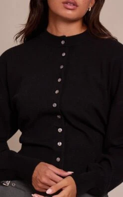 Prettylittlething Black Compact Knitted Cardigan -Pretty Little Thing Shop 2389bfee453b2845240b1df68f020ac02e2c297b CNN7215 4 black compact knitted cardigan