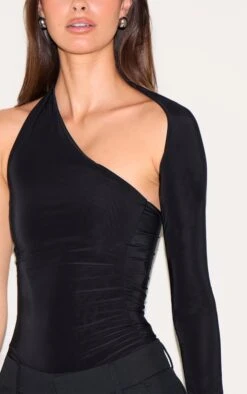Prettylittlething Black One Shoulder Asymmetric Bodysuit -Pretty Little Thing Shop 238a27d4bdeb6ad40848f3d912faf22c284d7d43 CMB4743 4 black one shoulder asymmetric bodysuit
