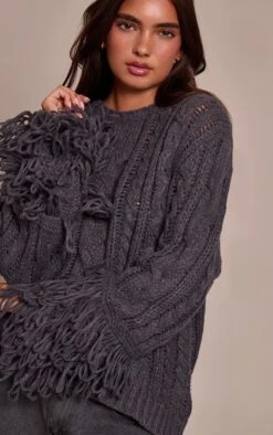 Charcoal Cable Knit Loop Trim Sweater 8 Charcoal Cable Knit Loop Trim Sweater -Pretty Little Thing Shop 23dc6f7ea87624c47ac6270ba6b2cdcf05d53b22 CNN9714 4 charcoal cable knit loop trim jumper