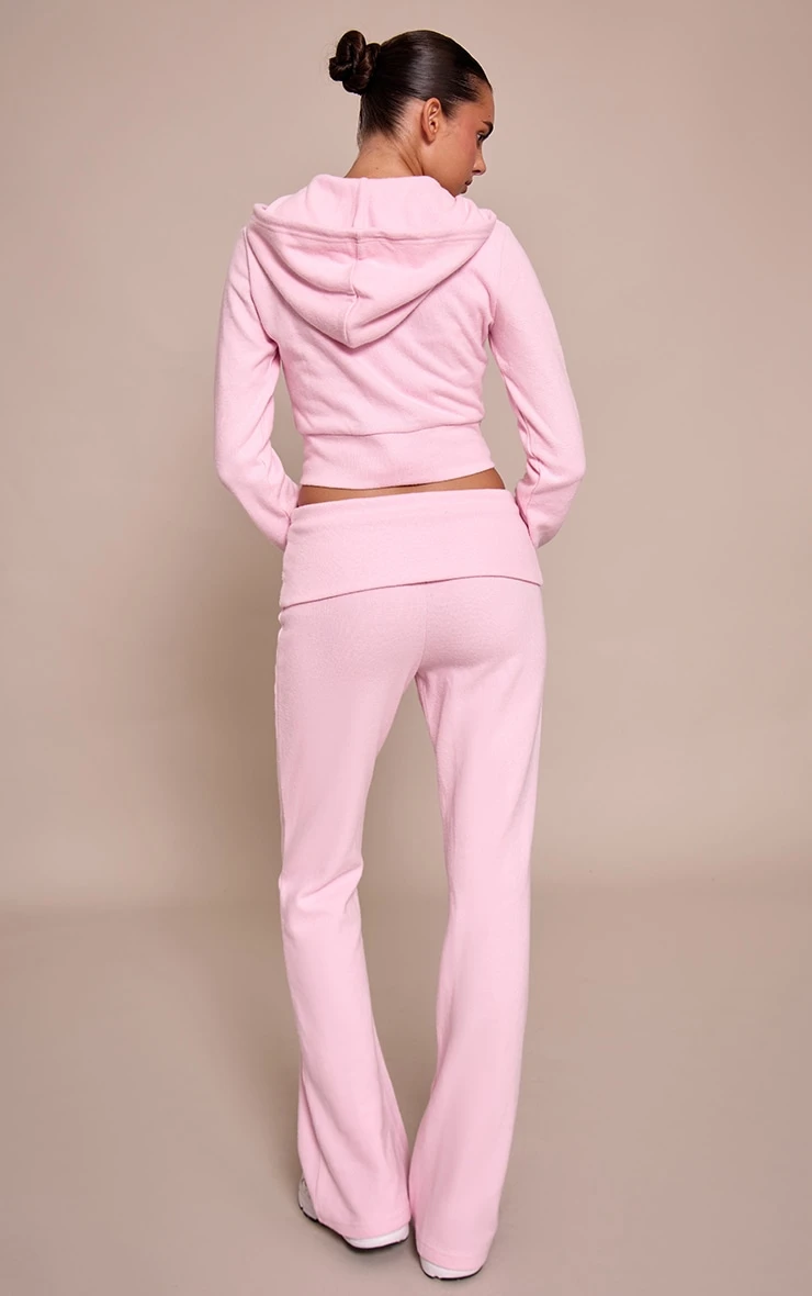 Pink Soft Touch Fold Over Waist Flare 3 Pink Soft Touch Fold Over Waist Flare - Image 3