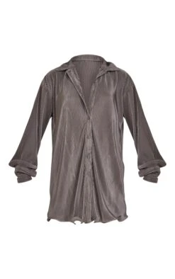 Prettylittlething Charcoal Plisse Frill Hem Shirt Dress -Pretty Little Thing Shop 24d169cc162c165d5d3cd9824cada9f7cb81b948 cnd0033 5