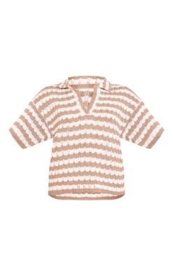 Prettylittlething Mocha Crochet Stripe Rugby Knit Top -Pretty Little Thing Shop 250062d58448fba5b872dd955a41778b12618c3b CNN2703 5 mocha crochet stripe rugby knit top