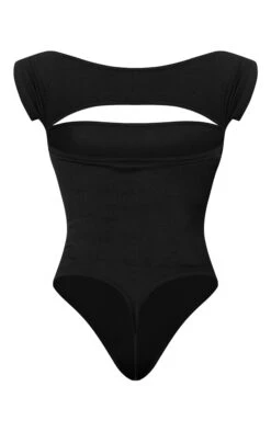 Prettylittlething Black Snatched Rib Cut Out Short Sleeve Bodysuit -Pretty Little Thing Shop 25031606c633707853b822d1671543d8e828cb83 cmw0108 6