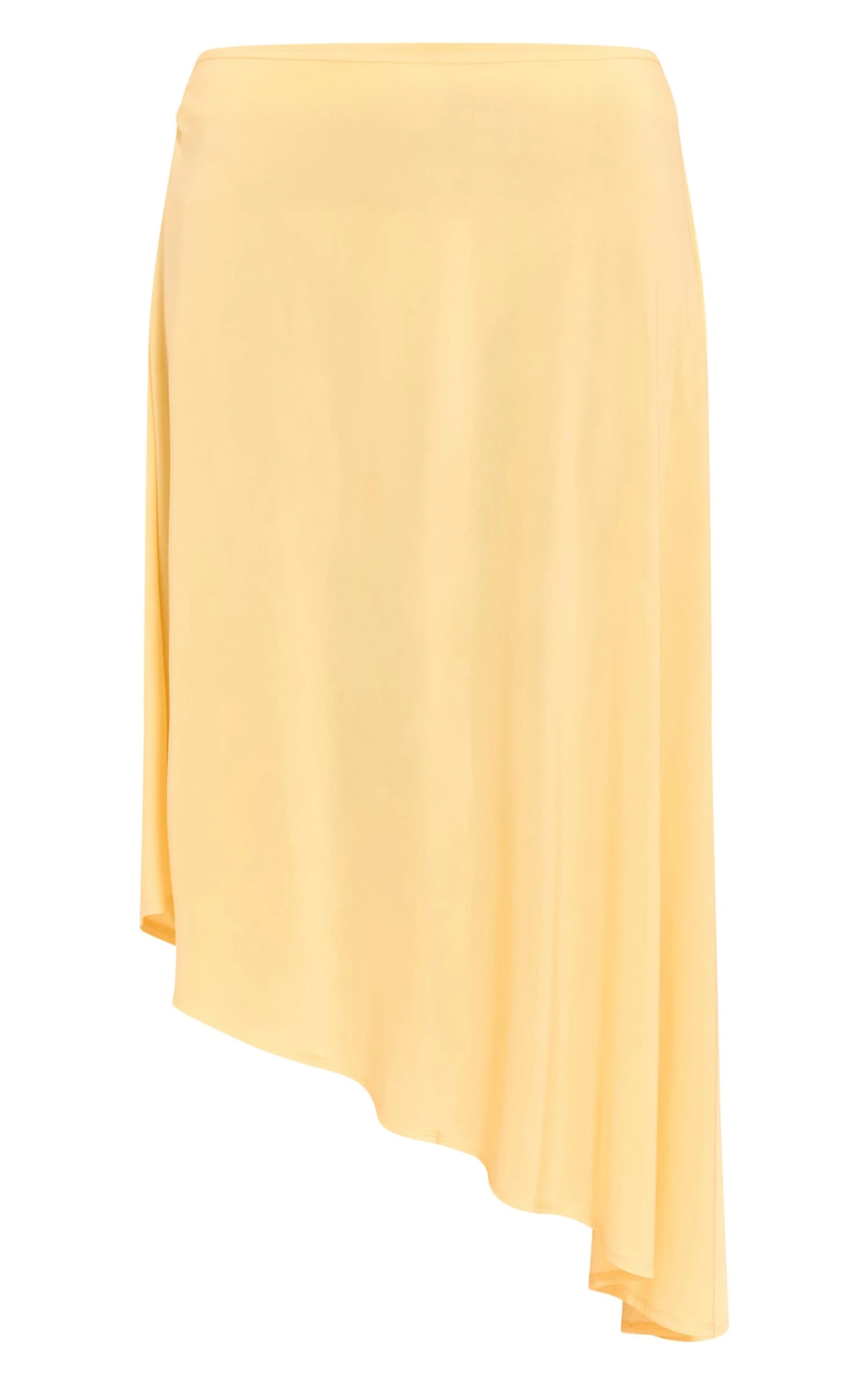 Prettylittlething Lemon Asymmetric Hem Slinky Midi Skirt 5 Prettylittlething Lemon Asymmetric Hem Slinky Midi Skirt - Image 5