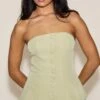 Prettylittlething Sage Green Woven Structured Bandeau Vest -Pretty Little Thing Shop 25d7eda3210480980f0cfcfee3301741306793c5 CNN0879 1 sage green woven structured bandeau waistcoat