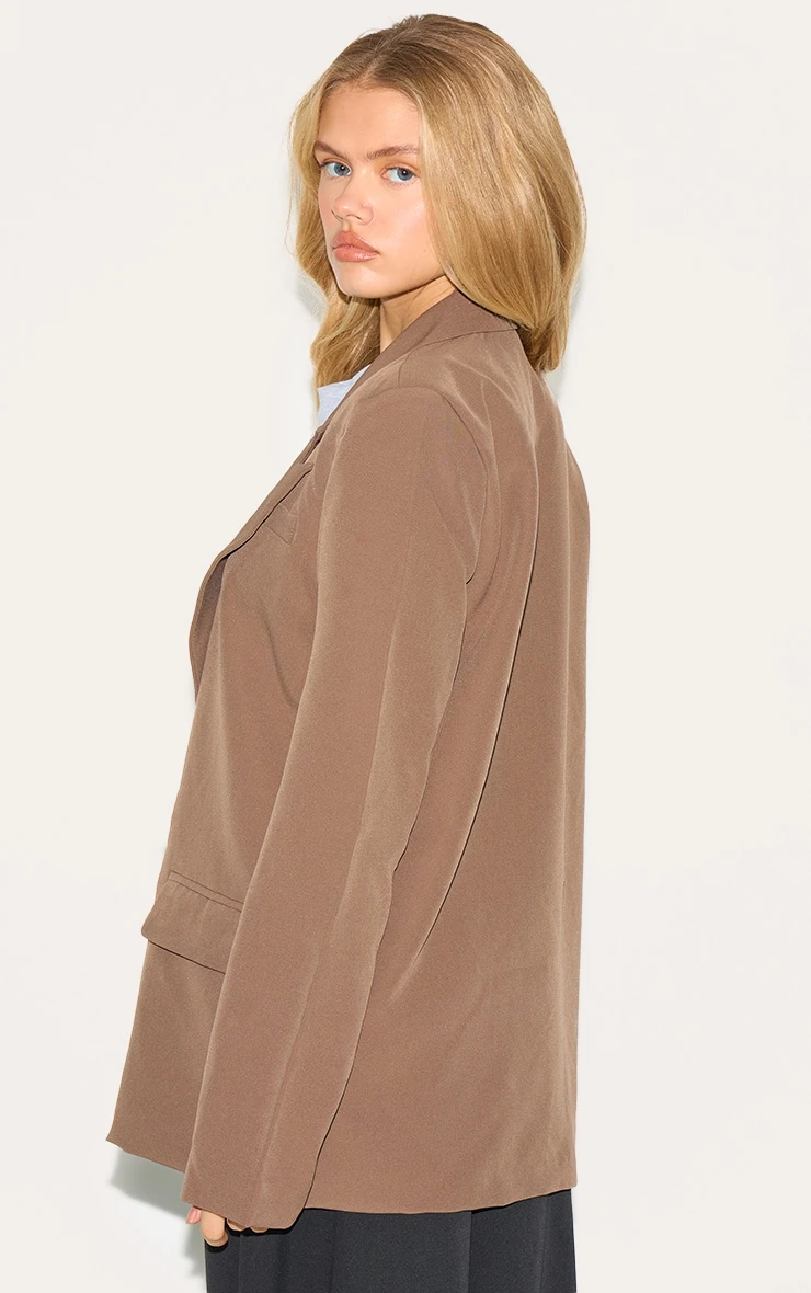 Prettylittlething Mushroom Double Breasted Oversized Boxy Fit Blazer 2 Prettylittlething Mushroom Double Breasted Oversized Boxy Fit Blazer - Image 2