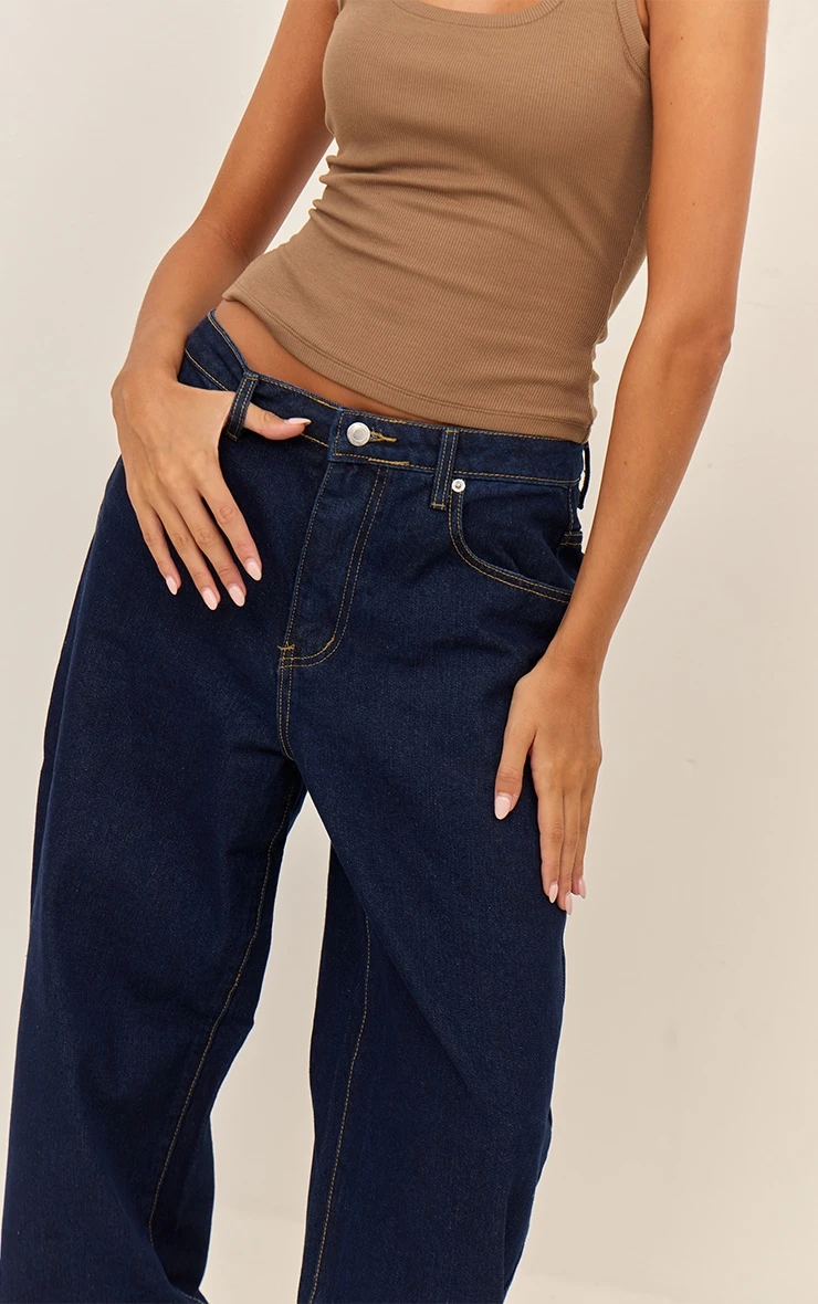 Prettylittlething Indigo High Waist Boyfriend Jeans 4 Prettylittlething Indigo High Waist Boyfriend Jeans - Image 4