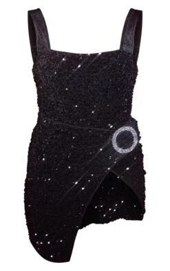 Black Sequin Velvet Diamante Trim Strappy Bodycon Dress 9 Black Sequin Velvet Diamante Trim Strappy Bodycon Dress -Pretty Little Thing Shop 26c12ccedcc4a3c805e0b762068b6263f96dedf2 cnb5111 5