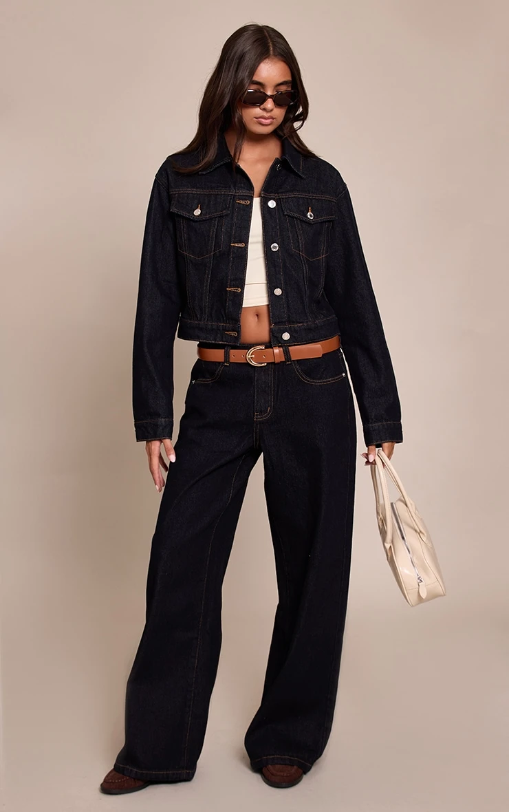 Prettylittlething Raw Indigo Wash Slim Fit Denim Jacket 3 Prettylittlething Raw Indigo Wash Slim Fit Denim Jacket - Image 3