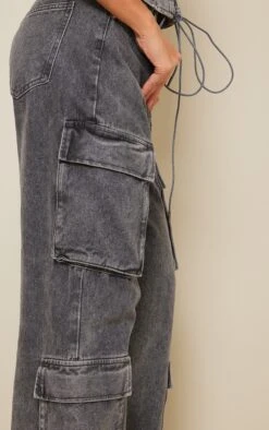 Prettylittlething Grey Acid Wash Cargo Pocket Detail Slim Wide Leg Jeans -Pretty Little Thing Shop 26fd88a6e2e442829b75ea9be27f0e9361ecacd8 cna7321 4