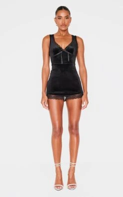 Prettylittlething Black Velvet Ribbon Trim Romper -Pretty Little Thing Shop 270b8016ec151169d29c6081f76b290463f0fa5c cnk8164 3