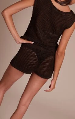 Prettylittlething Chocolate Belted Knitted Mini Shorts -Pretty Little Thing Shop 279e3d0b2fee0195a390f63adb7a7562b4cdf3b6 CNO5075 3 chocolate belted knitted mini shorts