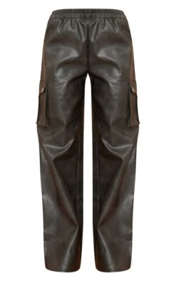 Prettylittlething Premium Washed Black Faux Leather Wide Leg High Waisted Cargo Pants -Pretty Little Thing Shop 279efe82cd7c895957742763003044479b6f6f18 cnf7460 5