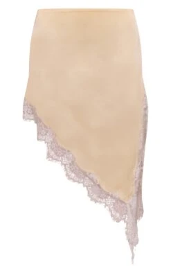 Lemon Satin Lace Trim Asymmetric Midi Skirt -Pretty Little Thing Shop 289034df335189de8823c2d00ca8c83a15ebae37 CNN9326 6 lemon satin lace trim asymmetric midi skirt