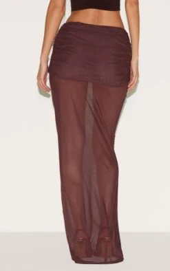 Prettylittlething Chocolate Mesh Overlay Maxi Skirt -Pretty Little Thing Shop 29559e96565b25e6d7f9204551b951861dc78696 CNM7954 3 chocolate mesh overlay maxi skirt