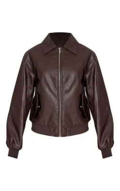 Prettylittlething Dark Chocolate Faux Leather Bomber Jacket -Pretty Little Thing Shop 29597305f8aa7cc404d66d766155b1cee7209623 CNN2514 5 dark chocolate faux leather bomber jacket