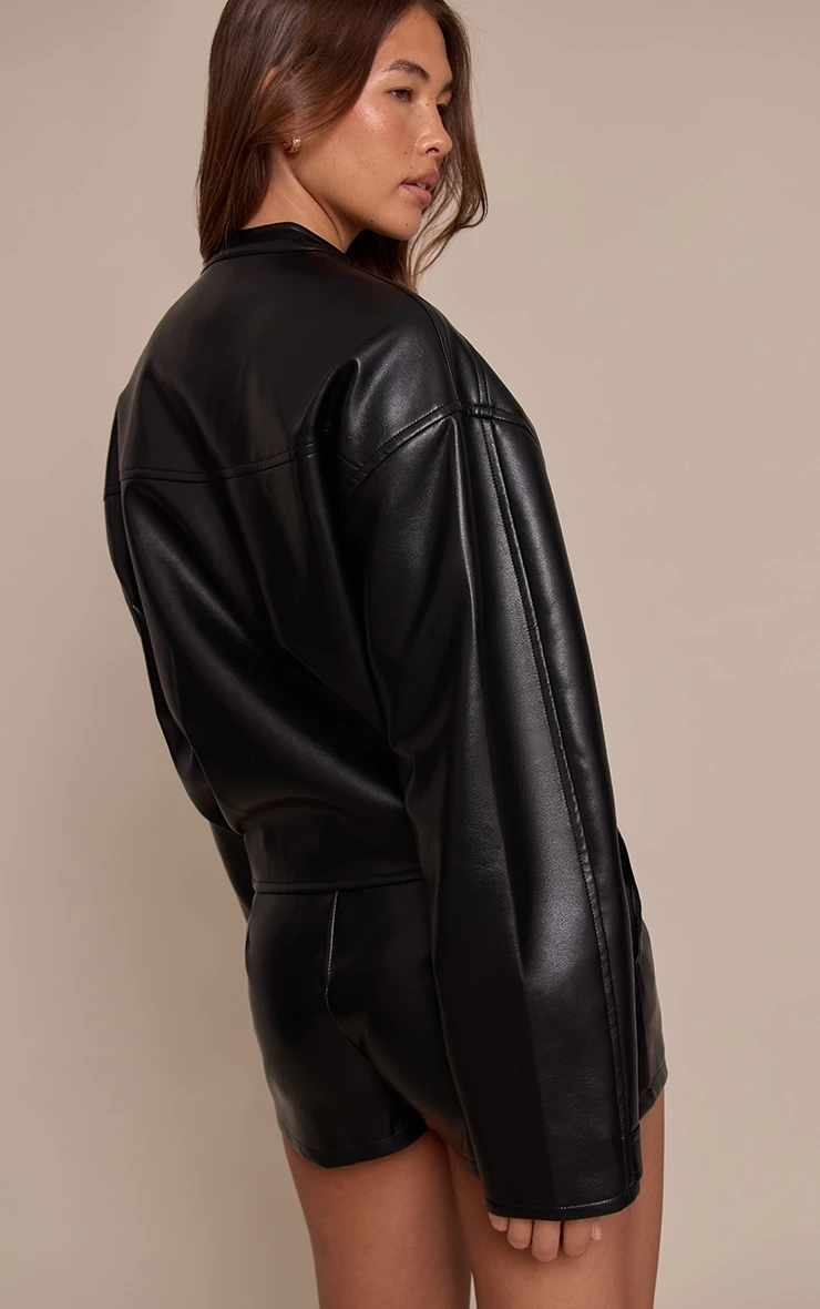 Black Soft Faux Leather Jacket 2 Black Soft Faux Leather Jacket - Image 2