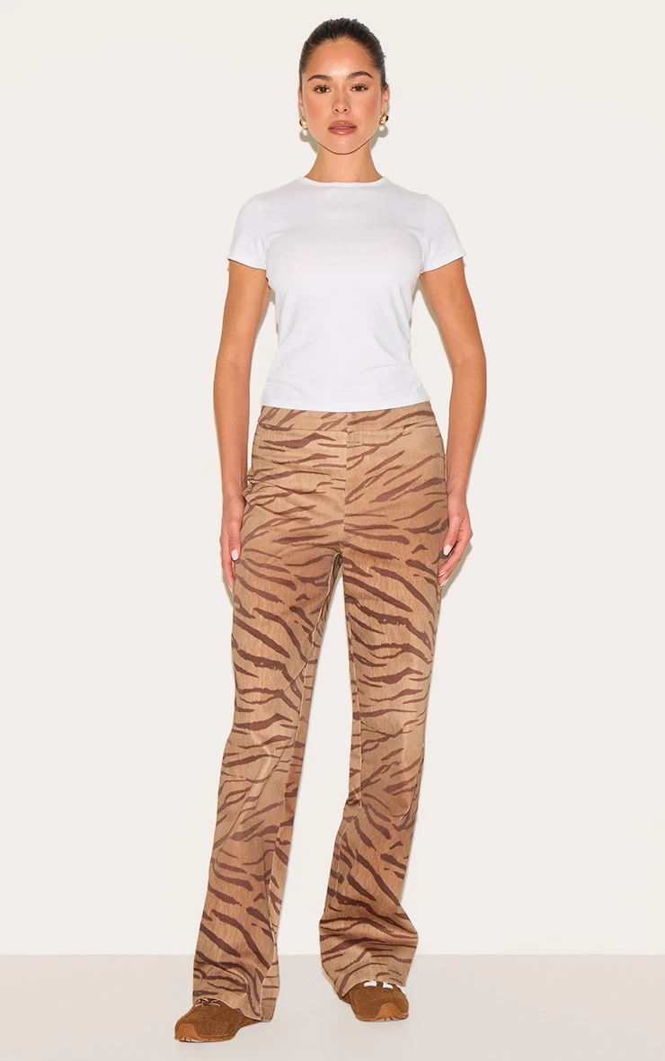 Prettylittlething Brown Tiger Printed Pants 1 Prettylittlething Brown Tiger Printed Pants