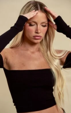 Prettylittlething Black Structured Snatched Rib Bardot Crop Top -Pretty Little Thing Shop 2a93e5a49edea35794e08f13239d992b811f2659 cnd0926 4