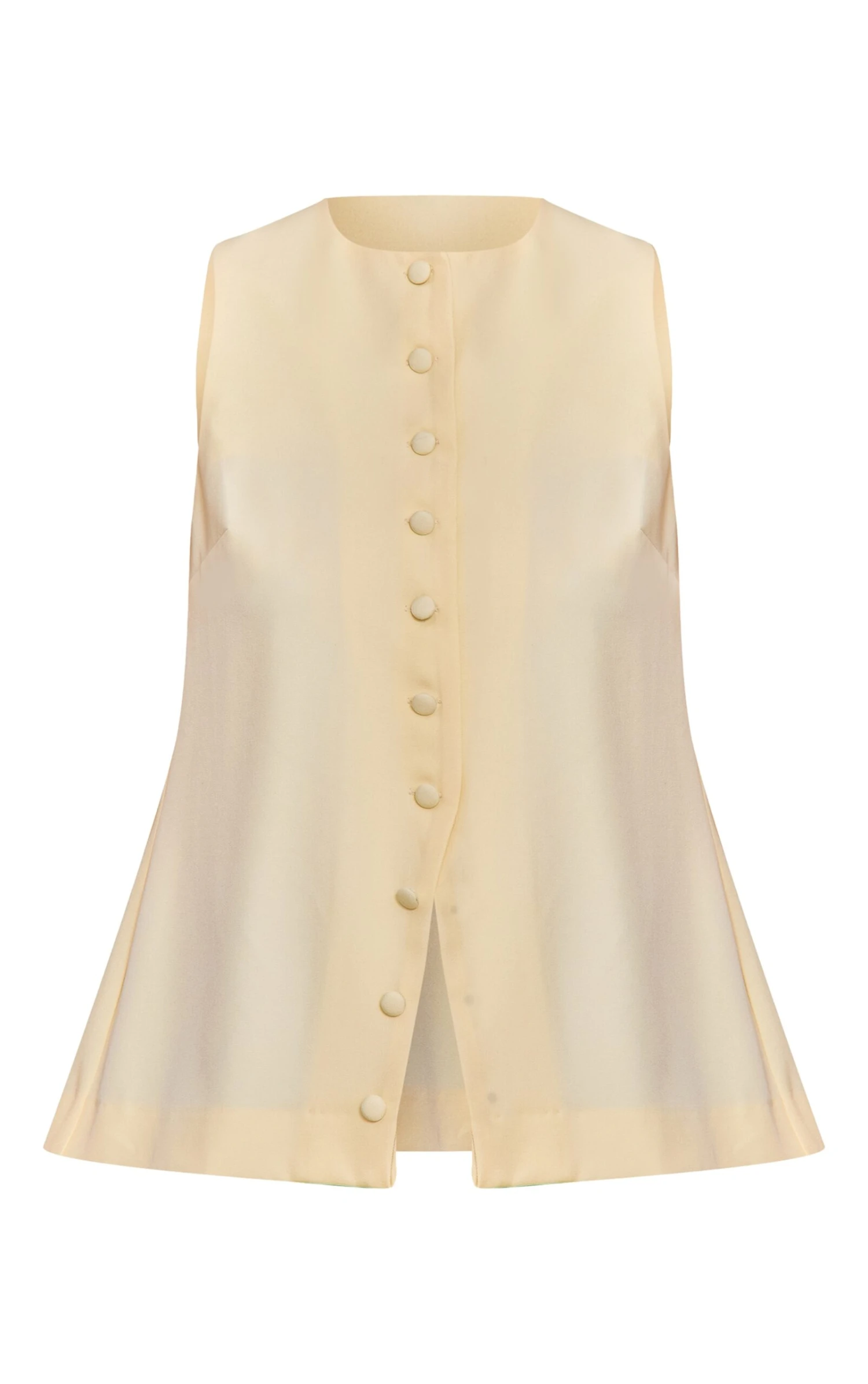 Prettylittlething Butter Yellow Woven Button Down Longline Vest 5 Prettylittlething Butter Yellow Woven Button Down Longline Vest - Image 5