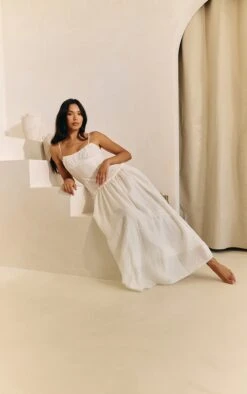 Prettylittlething White Ruched Bust Drop Waist Maxi Dress -Pretty Little Thing Shop 2ac6c6841310ce5b83ea785c0b090539026085ef CNM7496 4 white ruched bust drop waist maxi dress