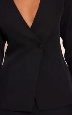 Black Tailored Cinched Waist Asymmetric Blazer -Pretty Little Thing Shop 2bb308a947fc522d4427e7345a47f1065ee3e07f CNO1927 4 black tailored cinched waist asymmetric blazer