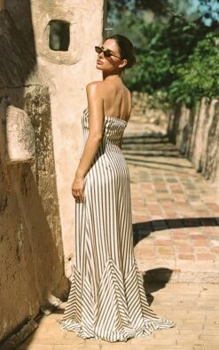 Prettylittlething Olive Satin Bandeau Stripe Maxi Dress -Pretty Little Thing Shop 2bdd11be8512302cf385697e97300260b9f0dde2 CNN3576 2 olive satin bandeau stripe maxi dress