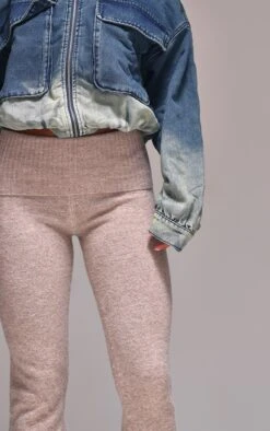 Prettylittlething Taupe Melange Soft Knit Foldover Waist Flared Pants -Pretty Little Thing Shop 2bf455f0153dadae4d7242b940dcbdea5457836f cnj1283 4