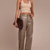 Prettylittlething Grey Faux Leather Straight Leg Pants -Pretty Little Thing Shop 2c45b9f7c965fdc9ce9d9549dac7dc8fc1491afa CNO4066 1 grey faux leather straight leg trousers