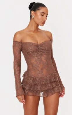 Prettylittlething Chocolate Lace Bardot Rara Skort Romper 7 Prettylittlething Chocolate Lace Bardot Rara Skort Romper -Pretty Little Thing Shop 2d1a241efd4d70314e23c8245df79da9bd56e9cc cnk5805 3