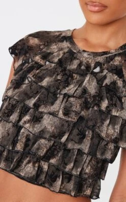 Prettylittlething Charcoal Grey Devore Mesh Ruffle Top -Pretty Little Thing Shop 2d767109a1bcebd31cb09fcbad198b53d841550b cnl0723 4